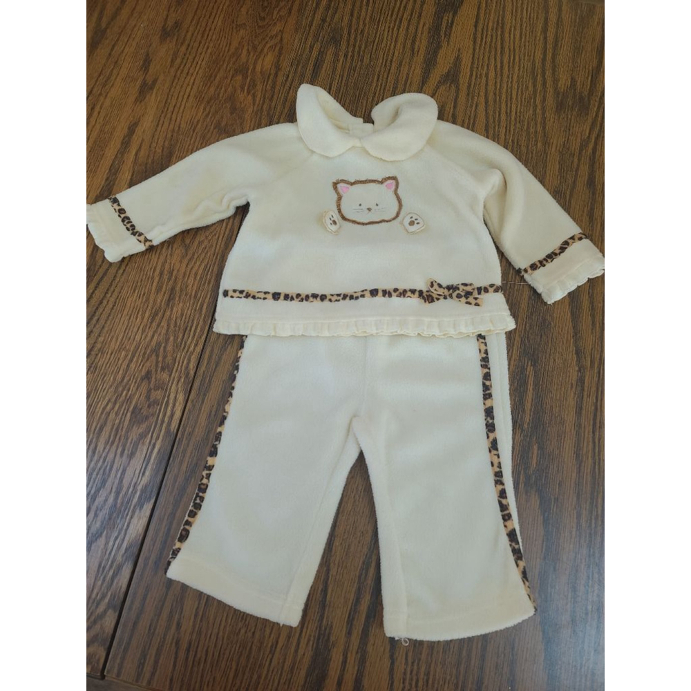 Baby Q Cream Leopard Baby Outfit 6-9M - Picture 3 of 9
